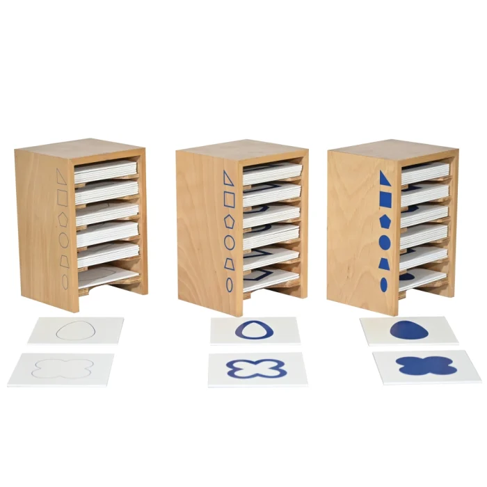 Geometric Form Cards With Wooden Cabinet For Cards | KidKen