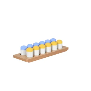 Smelling Bottles in a wooden tray
